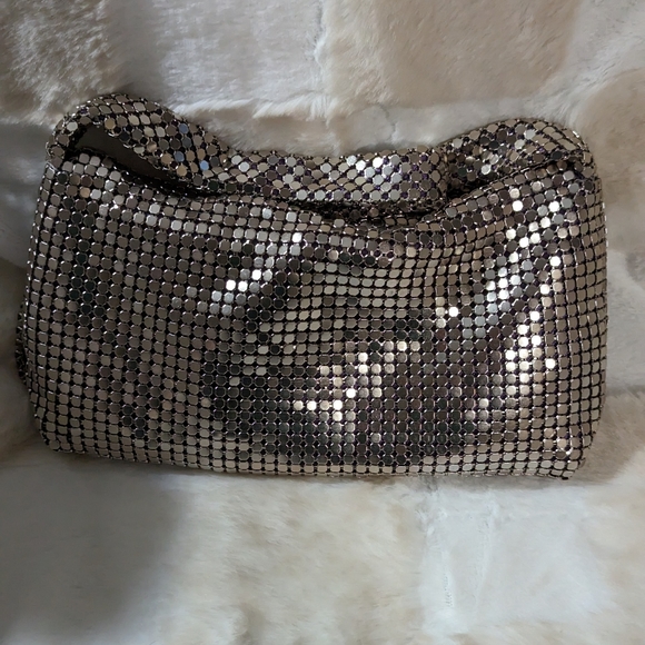 Liz Gold Metallic Metal Mesh Small Evening Bag Purse - Picture 2 of 5